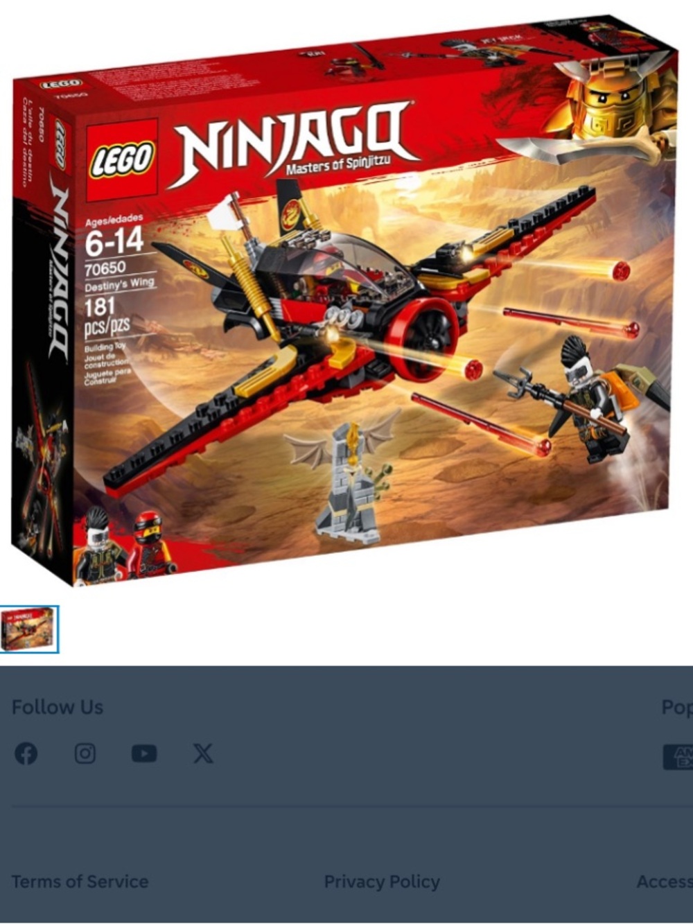 Lego Ninjago Set 70650 Destiny’s Wing